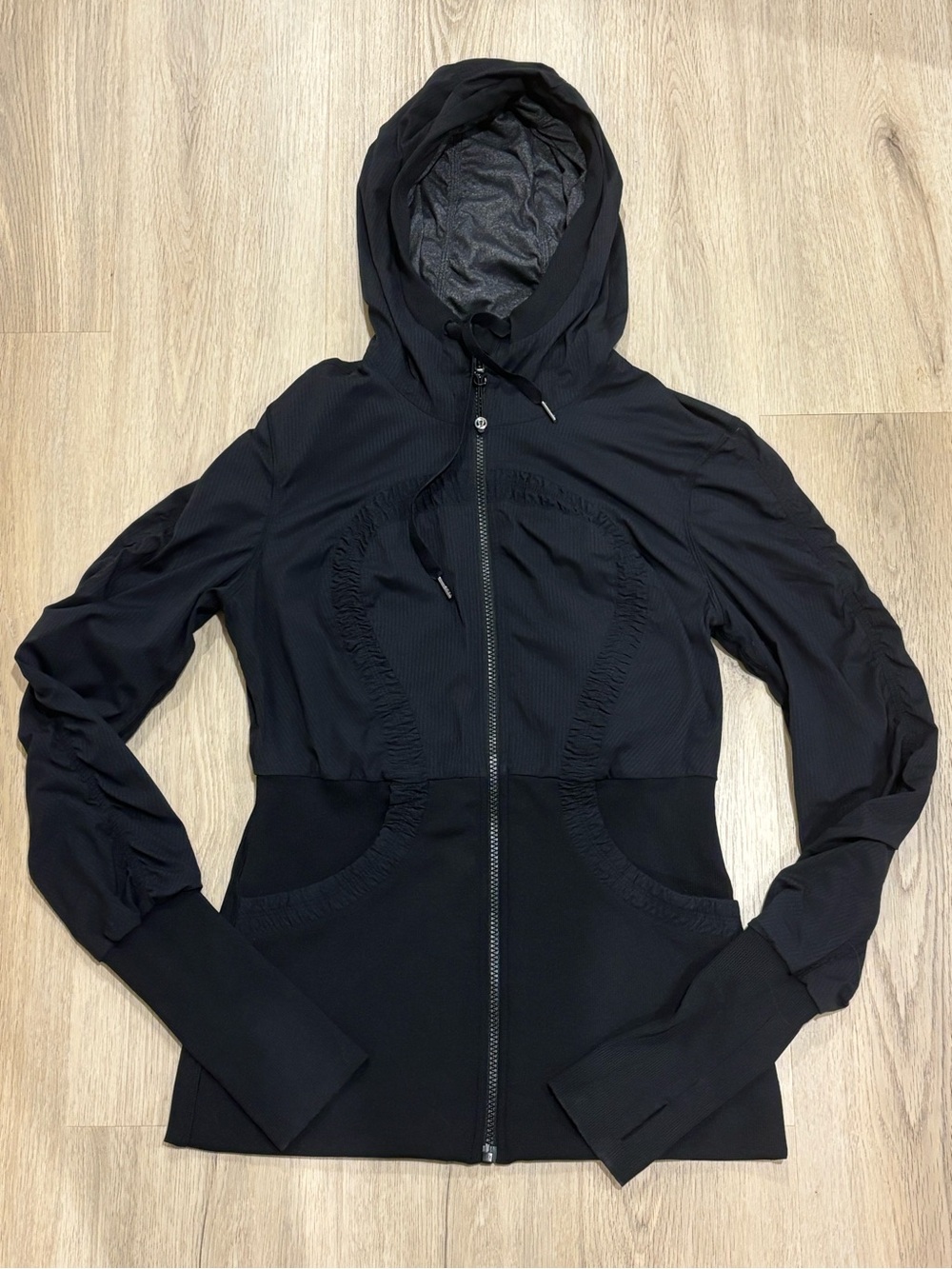 lululemon athletica Black Hooded Utility Zip Jacket